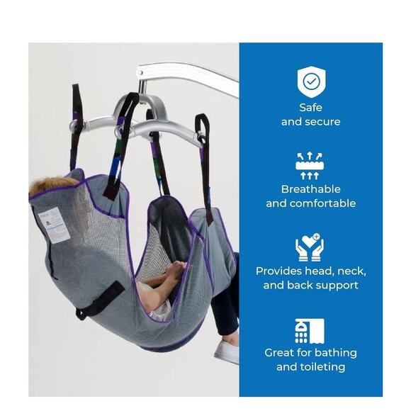 Patient Aid Full Body Commode Sling - Medium, 200lb. Maximum Carrying Capacity - Picture 5 of 6
